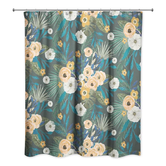 Tropical Floral Shower Curtain